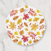 Rustikale sinkende Blätter Herbstdusche Geschenkanhänger (Rückseite)