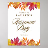 Rustikale sinkende Blätter Party für Herbstruhesta Poster (Vorne)