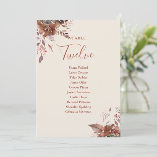 Rustikale Sitzplanung Tischnummer (Stehend Vorderseite)