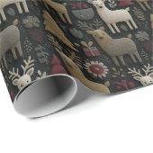 Rustikale skandinavische Rentier & Forest Weihnach Geschenkpapier (Rolleneckpunkt)