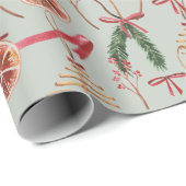 Rustikale skandinavische Vegetation & Wasserfarben Geschenkpapier (Rolleneckpunkt)