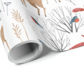 Rustikale skandinavische Wintertiere auf einem sch Geschenkpapier (Rolleneckpunkt)