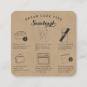 Rustikale Sketch hausgemachte Tipps zur Brotreinig Quadratische Visitenkarte (Rückseite)