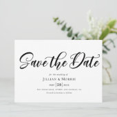 rustikale Skripteinladung Save the Date Einladung (Stehend Vorderseite)