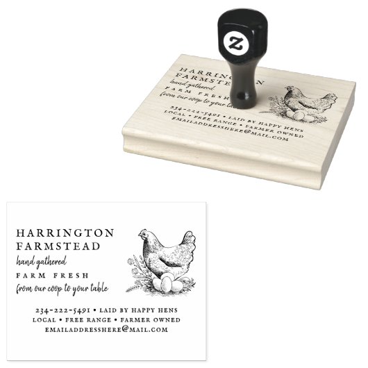 Rustikale Skriptfamilie Frische Eierkarton Gummistempel (Stempel)