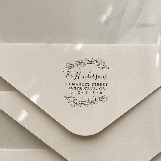 Rustikale Skriptfamilie Name Botanische Rücksendea Gummistempel