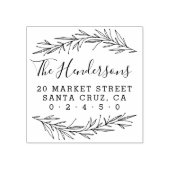 Rustikale Skriptfamilie Name Botanische Rücksendea Gummistempel (Prägung)