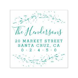 Rustikale Skriptfamilie Name Botanische Rücksendea Permastempel