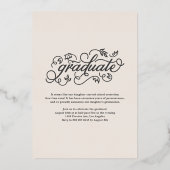 Rustikale Skriptklasse 2024 Abschluss Gold Folieneinladung (Rückseite)