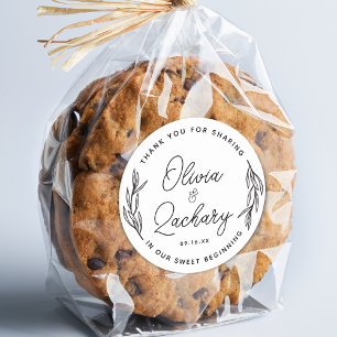 Rustikale Skriptkreisgrün Vielen Dank für Ihre Hoc Runder Aufkleber