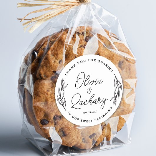 Rustikale Skriptkreisgrün Vielen Dank für Ihre Hoc Runder Aufkleber