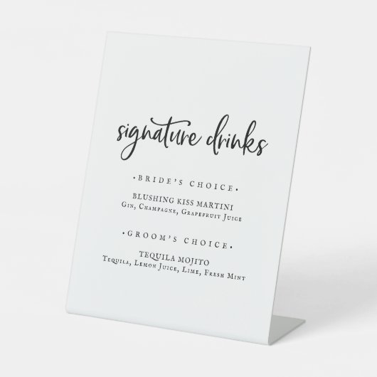 Rustikale Skriptsignatur Getränke signieren Sockelschild (Vorderseite)