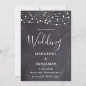 Rustikale Slate String Lights Landkreis QR Code We Einladung (Vorderseite)