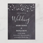 Rustikale Slate String Lights Landkreis QR Code We Einladungspostkarte (Vorderseite)