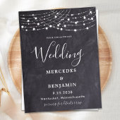 Rustikale Slate String Lights Simple County Weddin Einladungspostkarte