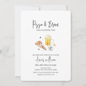 Rustikale Slice Pizza & Beers & Schnuller Kinderdu Einladung (Vorderseite)