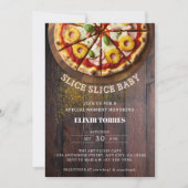 Rustikale Slice Slice Pizza Babydusche Einladung (Vorderseite)