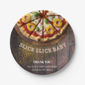 Rustikale Slice Slice Pizza Babydusche Pappteller (Vorderseite)