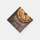 Rustikale Slice Slice Pizza Babydusche Serviette (Ecke)