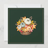 Rustikale Smaragdgrüne Herbstkürbis Hochzeit Save The Date (Rückseite)