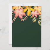 Rustikale Smaragdgrüne Herbstwoche Einladung (Rückseite)