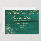 Rustikale Smaragdgrüne Hochzeit - Save The Date (Vorderseite)