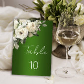 Rustikale Smarald Green White Rose Bouquet Wedding Tischnummer