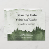 Rustikale Smarald Jewel Tone Landschaft Save the D Postkarte (Vorne/Hinten)