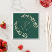 Rustikale Smarald & Sage Blätter Diagonal Wedding Serviette (Beispiel)