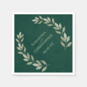 Rustikale Smarald & Sage Blätter Diagonal Wedding Serviette (Vorderseite)