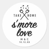 Rustikale S'more Liebe Gastgeschenk Hochzeit Klass Runder Aufkleber (Vorderseite)