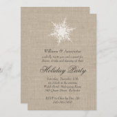 Rustikale Snowflake Corporate Holiday Einladung (Vorne/Hinten)