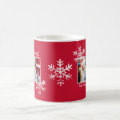Rustikale Snowflake Rotes Foto Tasse (Mittel)