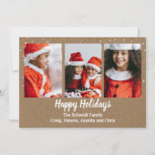 Rustikale Snowflake-Urlaubskarte Feiertagskarte (Vorderseite)