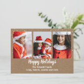 Rustikale Snowflake-Urlaubskarte Feiertagskarte (Stehend Vorderseite)