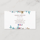 Rustikale Social Media Icons Pastry Koch Rolling B Visitenkarte (Rückseite)