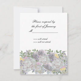 Rustikale Soft Garden Blume Antwortkarte RSVP Karte
