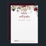 Rustikale Sommer-Blumenzwiebeln - Wünsche Hinweiskarte<br><div class="desc">Diese rustikale Sommerblumen Hochzeit auch Wünsche Tipp-Karte ist perfekt für eine moderne Hochzeit. Die Blume sind bordeauxrot, rosa und rot, das Wasser ist mit grünen Blätter in einem bräunlichen Hintergrund. Diese Karten sind ideal für Hochzeiten, Brautparty, Babydusche, Graduiertenfest u.v.m. Personalisieren Sie die Karten mit den Namen der Braut und Bräutigam,...</div>