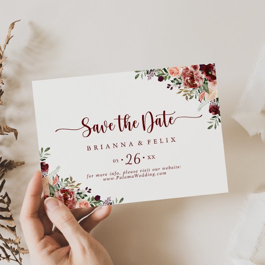 Rustikale Sommer-Blütenhochzeit Save The Date