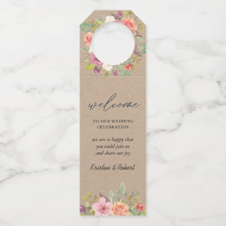 Rustikale Sommer Floral Flasche Hanger Tags Flaschenanhänger