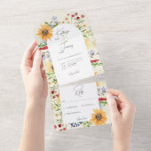 Rustikale Sommer Wildblume Sonnenblumen Creme Kein All In One Einladung (Abreißen)