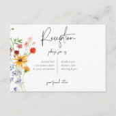 Rustikale Sommer-Wildblumen & Sonnenblumen Empfang Begleitkarte (Vorderseite)