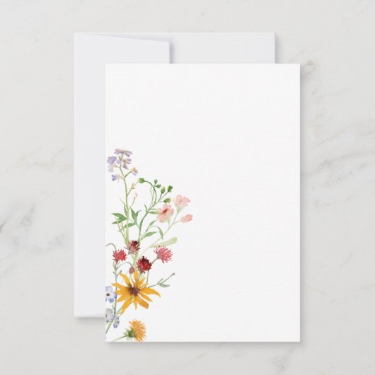 Rustikale Sommer-Wildblumen & Sonnenblumen RSVP Karte (Rückseite)