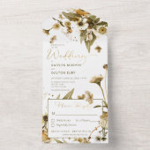 Rustikale Sommerabende Wildblumen & Abendessen All In One Einladung (Innen Boden)