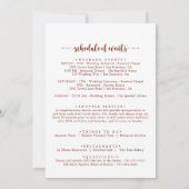 Rustikale Sommerblumenhochzeit Begrüßungsbrief (Rückseite)