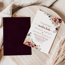 Rustikale Sommerblumennuestra Boda Wedding Einladung