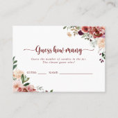 Rustikale Sommerblüte schätzt die Anzahl der Spiel Visitenkarte (Vorderseite)