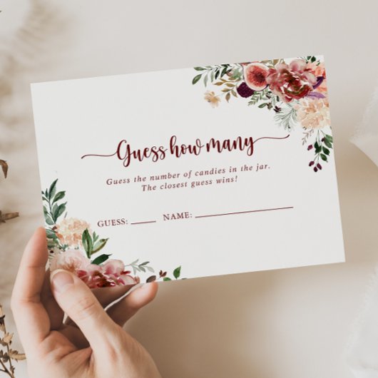 Rustikale Sommerblüte schätzt die Anzahl der Spiel Visitenkarte