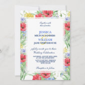 Rustikale Sommerfarbenprächtige Wildblumen Hochzei Einladung (Vorderseite)