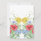 Rustikale Sommerfarbenprächtige Wildblumen Hochzei Einladung (Rückseite)